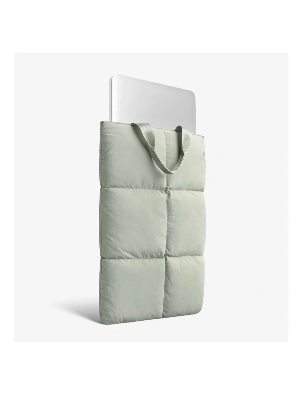 Comfyable Puffy Laptop Sleeve Padded Quilted Carrying Case Bag - Sage Green